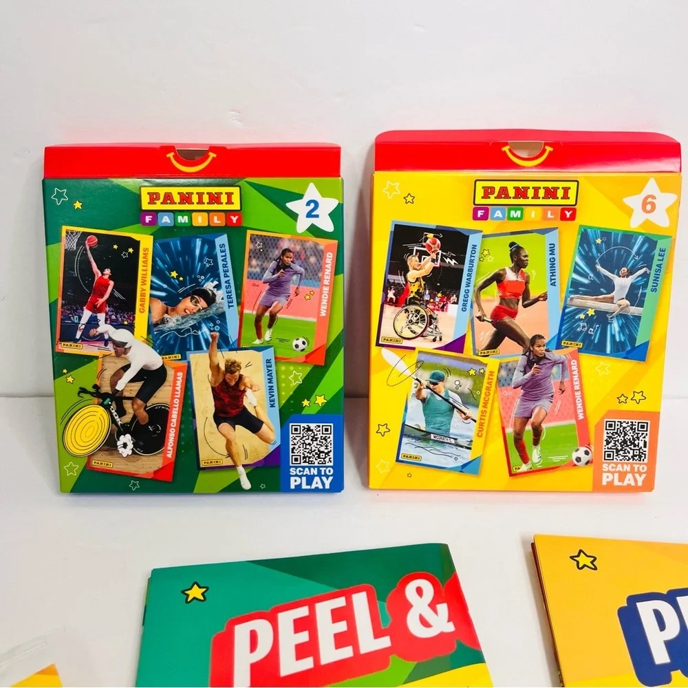 mcdonalds panini family sport olympics‎ cards set happy meal toy lot of 2